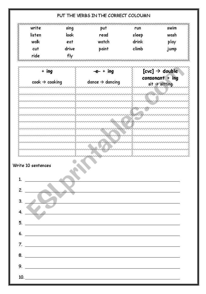 Present Continuous  Spelling Rules  Esl Worksheetjojo81