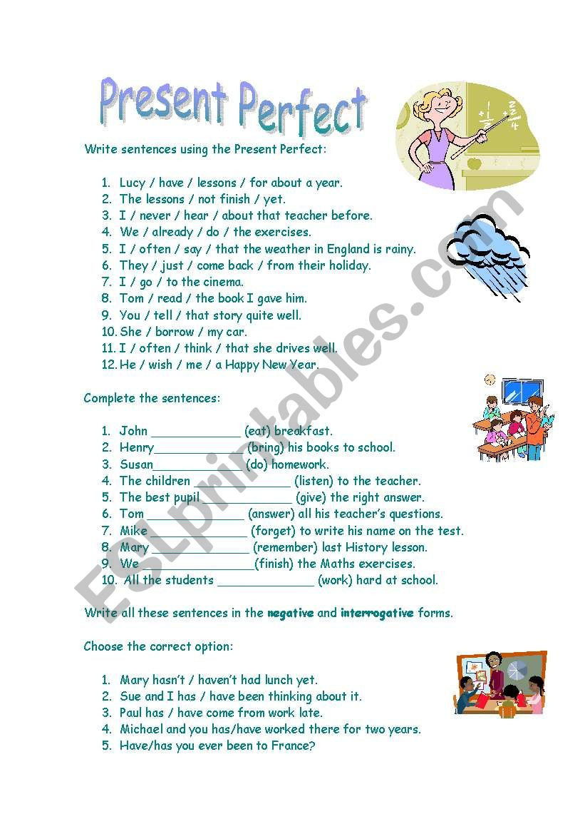 Complete the sentences using past perfect tense. Present perfect exercises. Present perfect exercises for Kids. Present perfect Worksheets 7 класс. Present perfect Worksheets 6 класс.