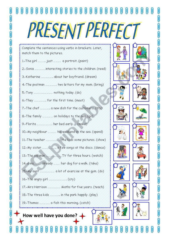 Present Perfect Tense  Esl Worksheetmariaah