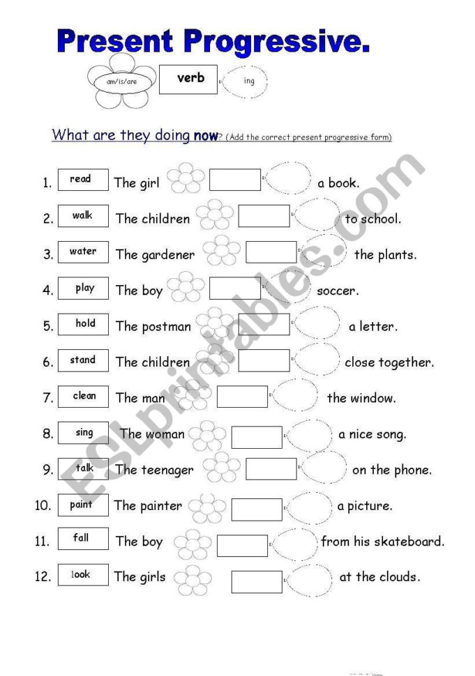 Present Progressive  Esl Worksheetronit85