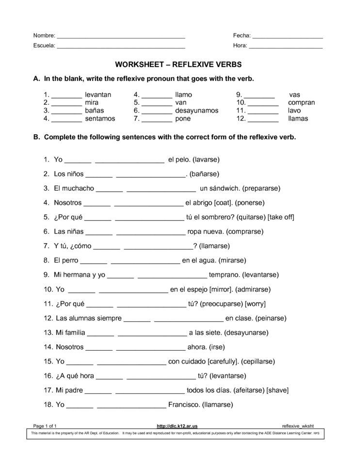 The Imperfect Tense In Spanish Worksheet Answer Key Db excel