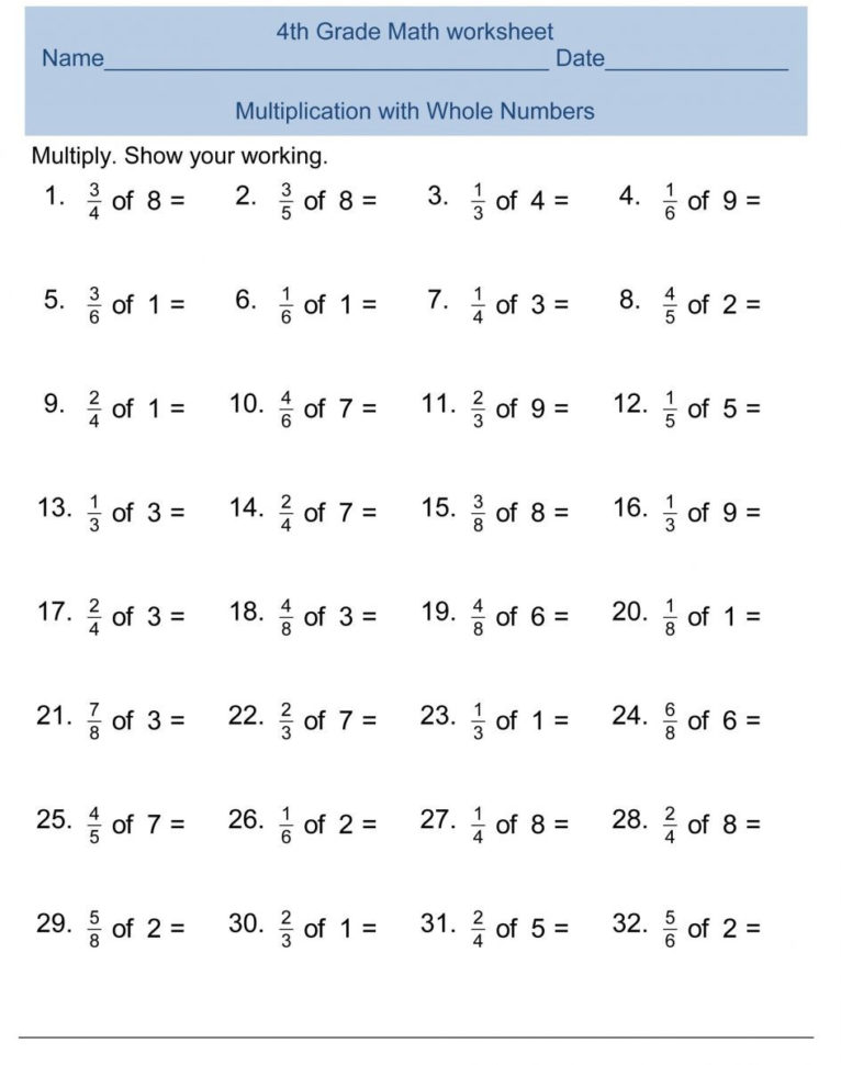 Printable 7Th Grade Math Worksheets With Answer Key Pdf Kids