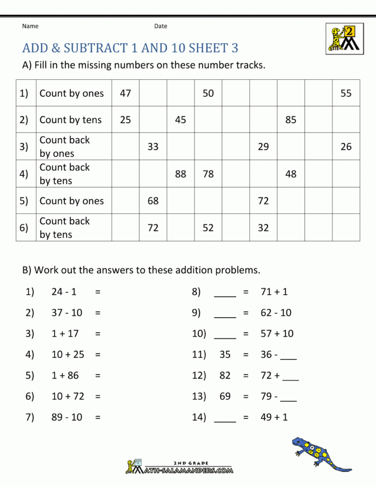 Printable Addition And Subtraction Worksheets
