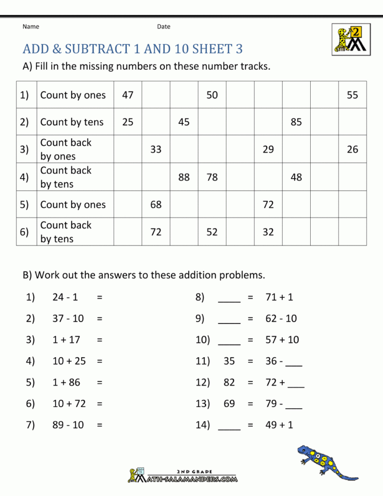 Addition And Subtraction Worksheets For Grade 1 — db-excel.com