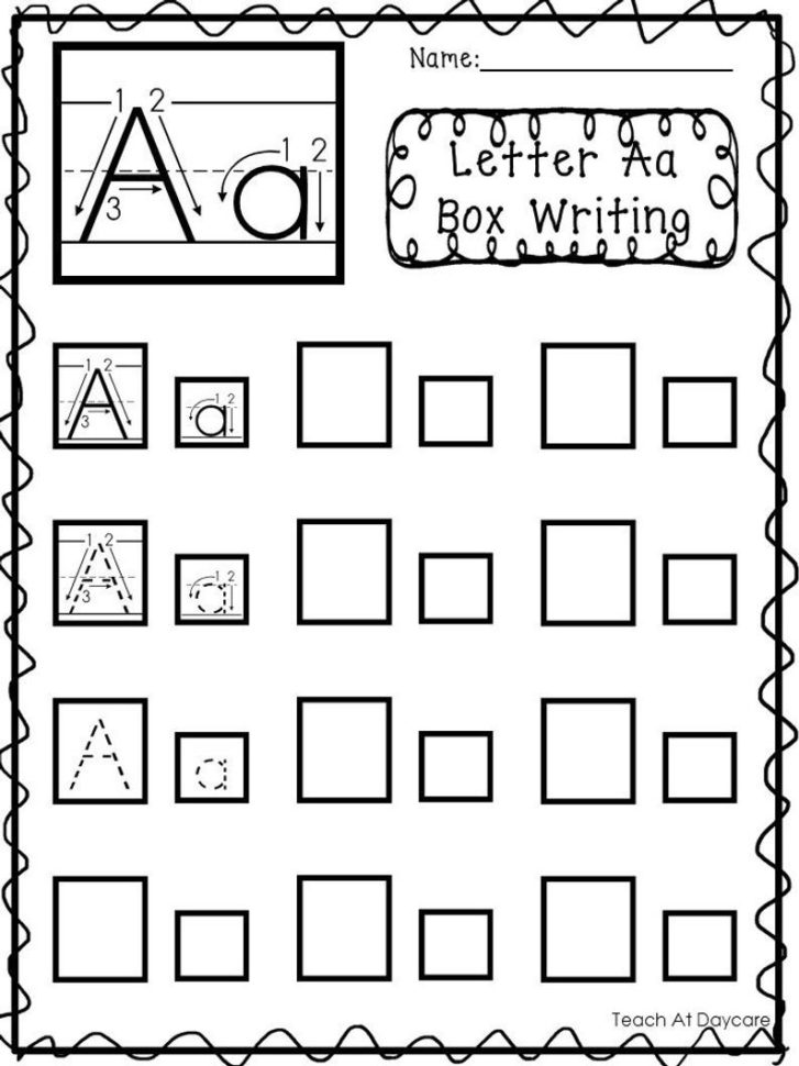 Printable Alphabet Box Writing Worksheets Preschool Kdg Etsy Iovc