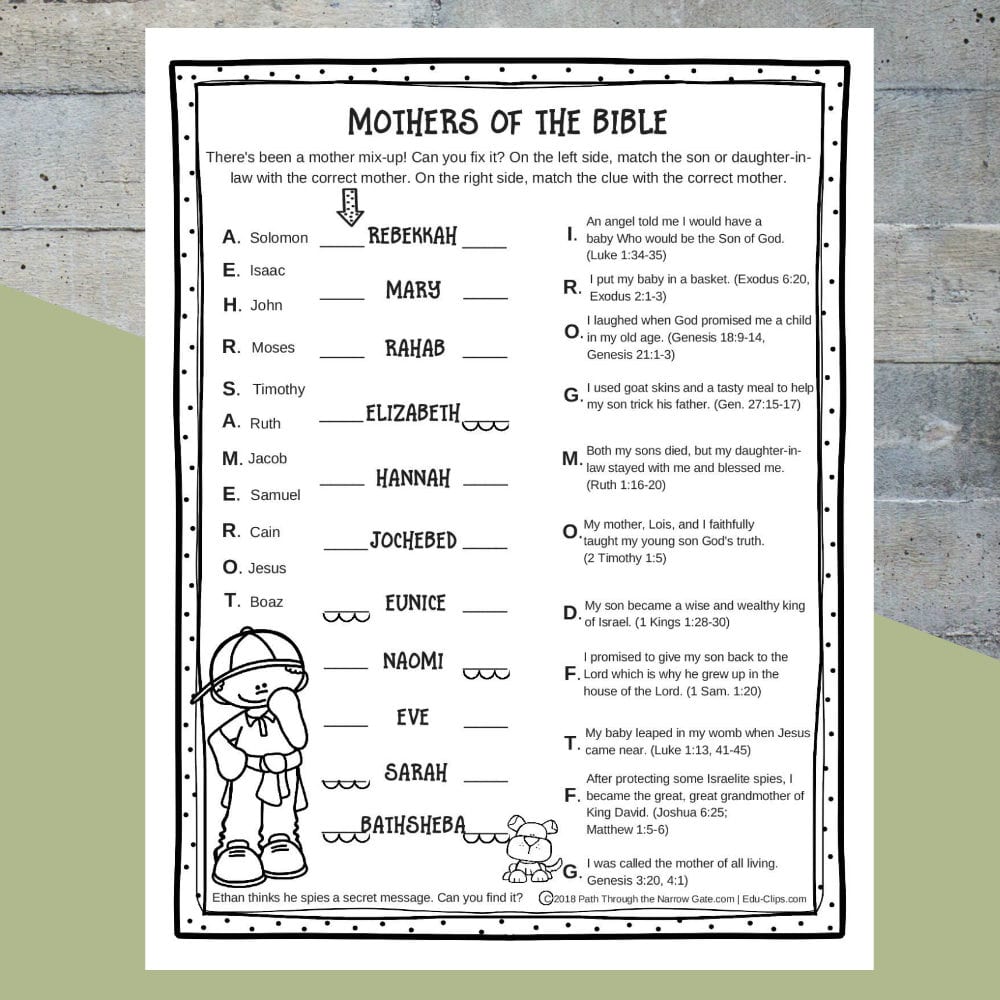 Printable Bible Activities Archives  Path Through The