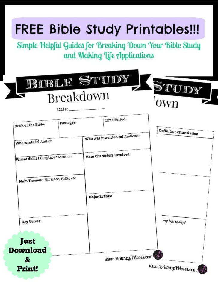 Bible Study Worksheets For Adults