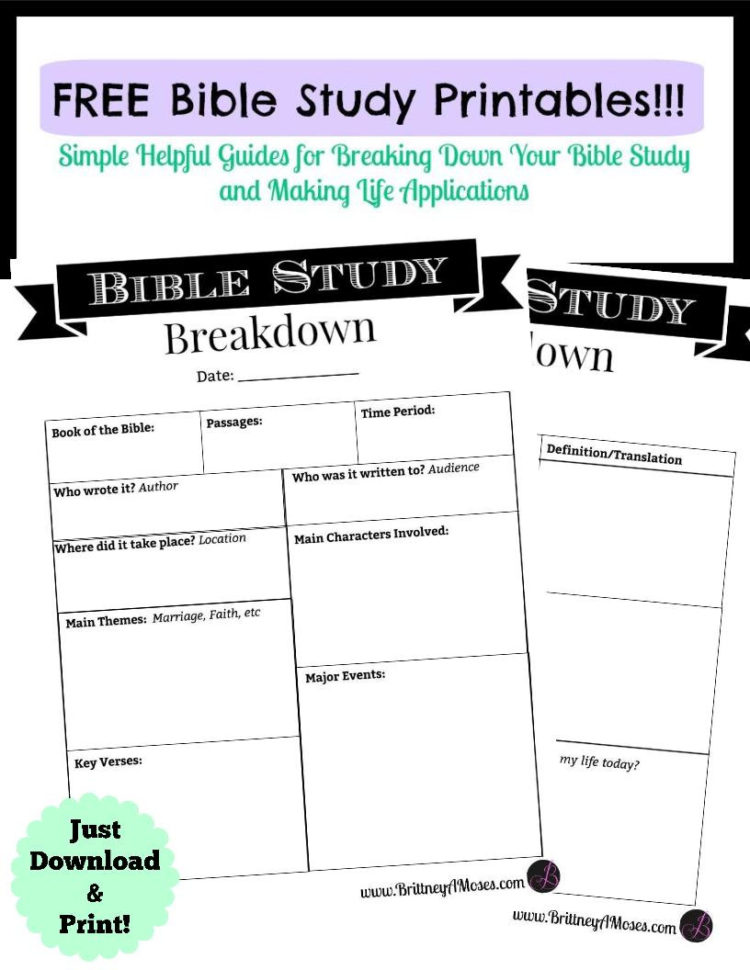 Printable Bible Study Guide  Brittney Moses