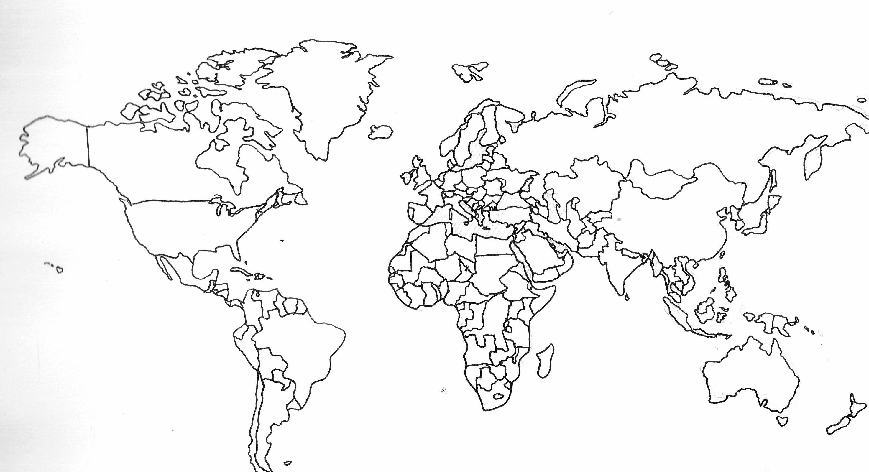 Printable Blank World Map Pdf Diagram For Of The 8  World