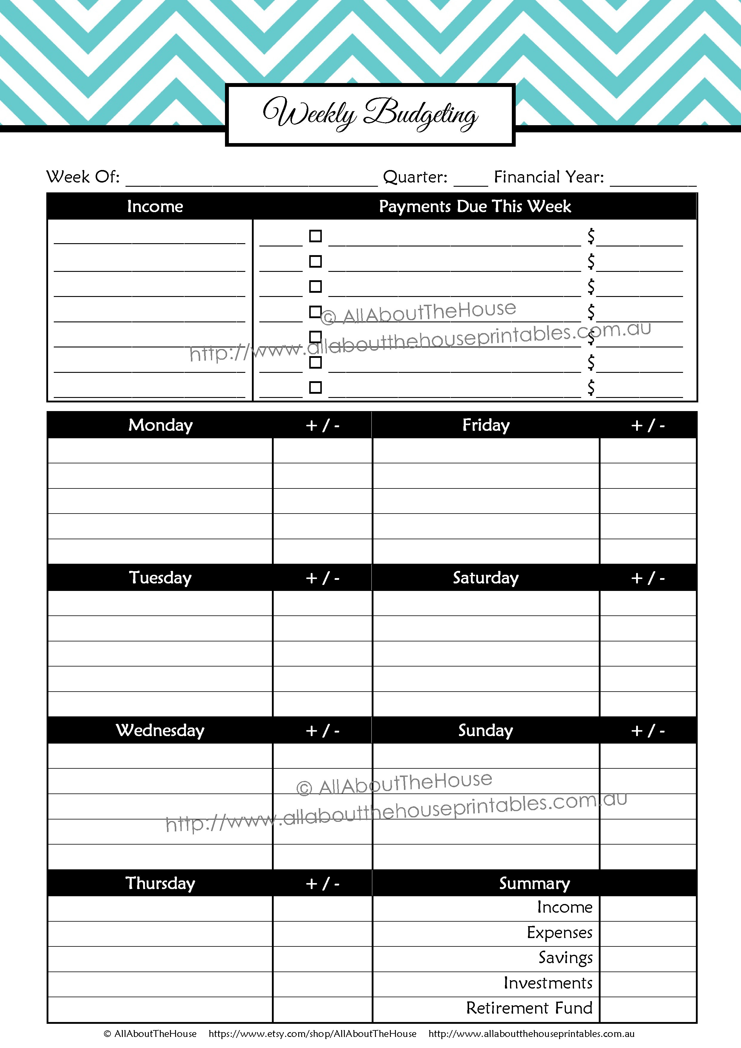 Printable Budget Plannerfinance Binder Update  All About Planners