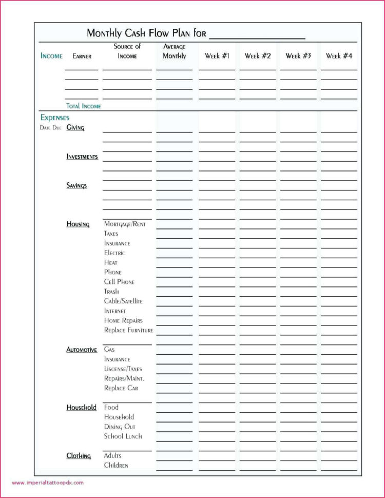 Printable Budget Worksheet 650841  015 Household Budget