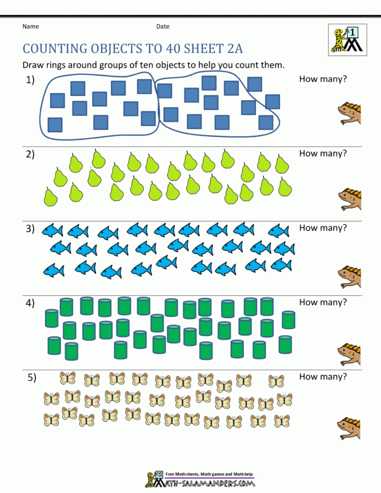 Printable Counting Worksheet  Counting Up To 50