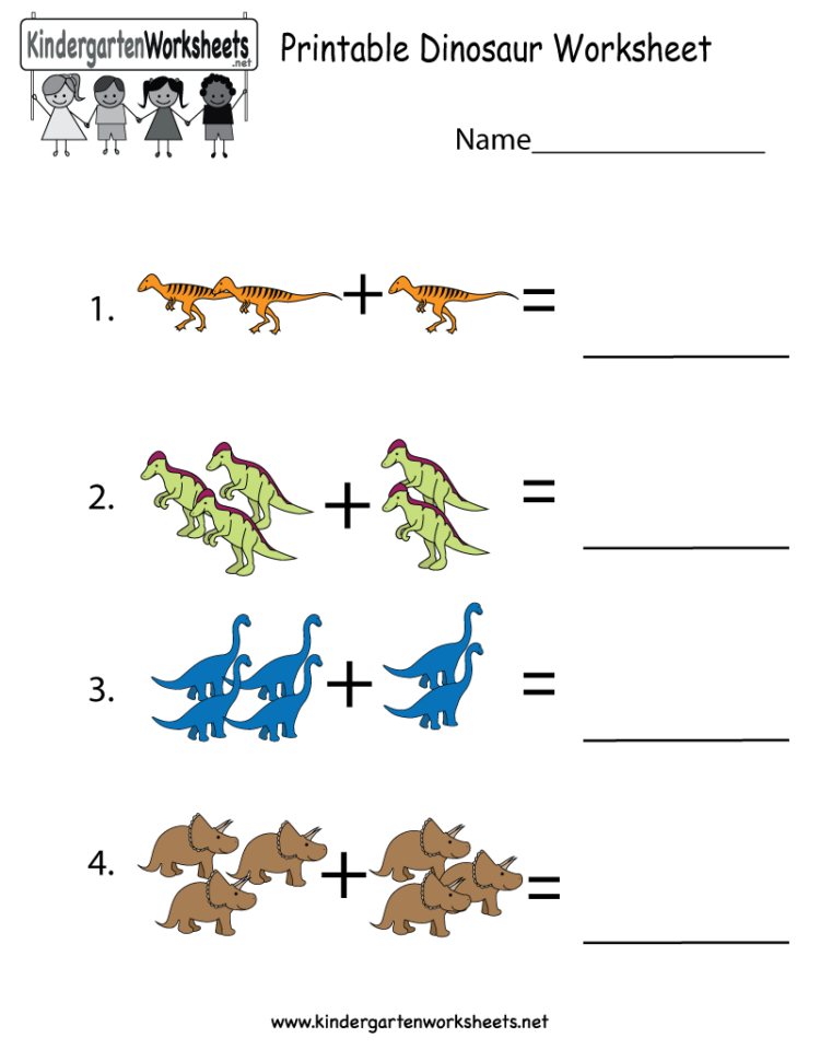 Printable Dinosaur Worksheet  Free Kindergarten Learning