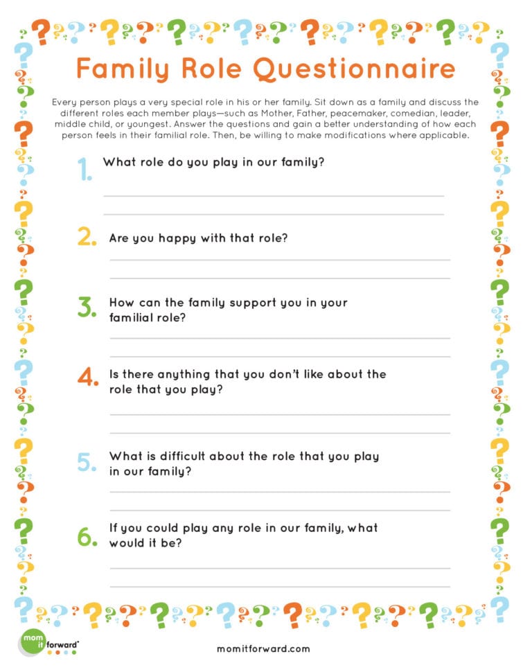 Printable Family Roles  Mom It Forrdmom It Forrd