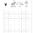 Printable Letters V English Worksheet Alphabet Tracing Small