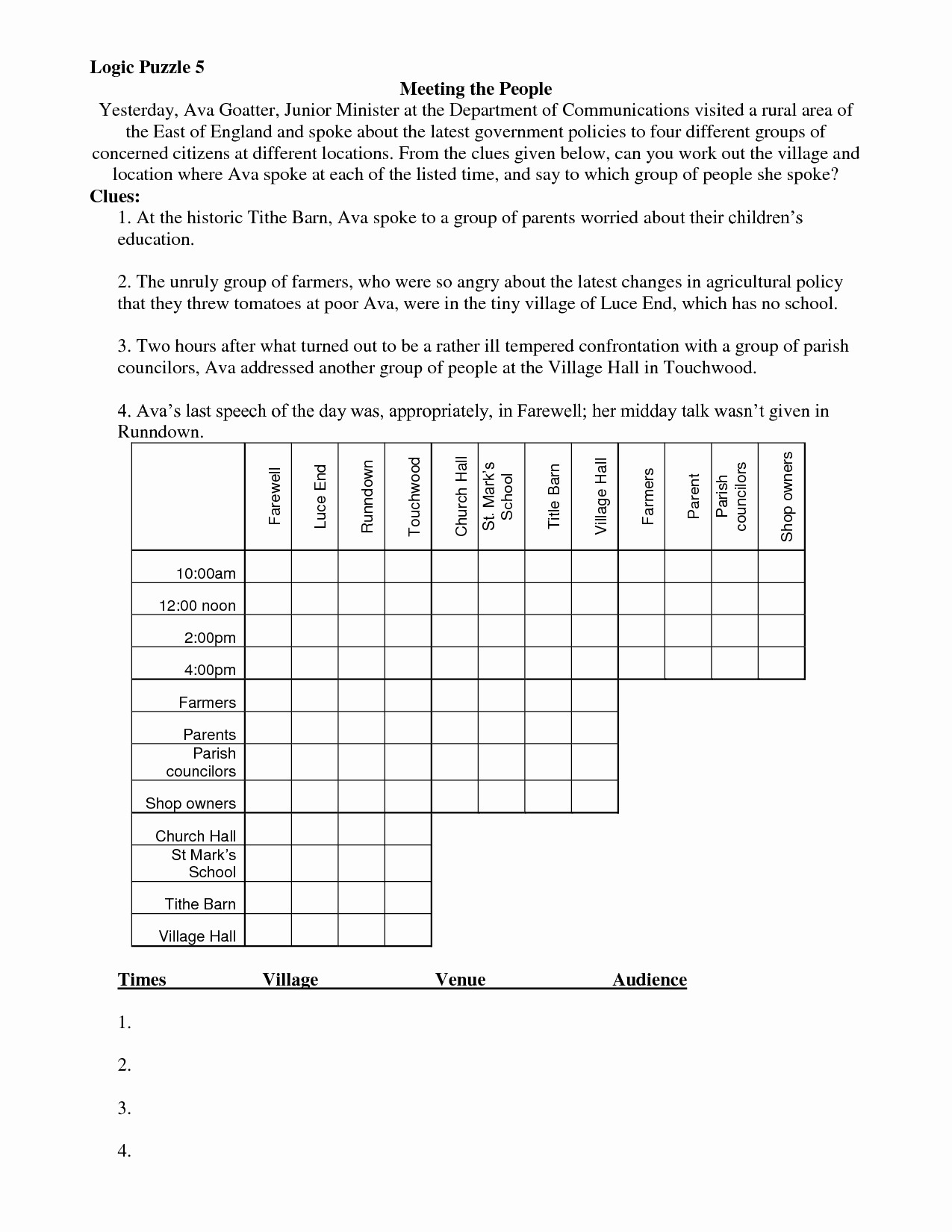Printable Logic Puzzles And Logic Puzzles Printable Best