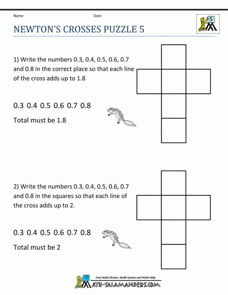 5Th Grade Math Brain Teasers Worksheets Db excel