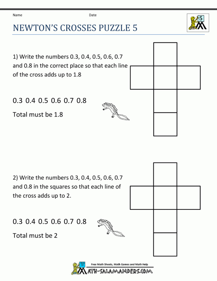 Printable Math Puzzles 5Th Grade