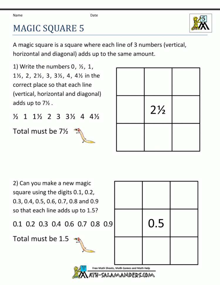 Printable Math Puzzles 5Th Grade