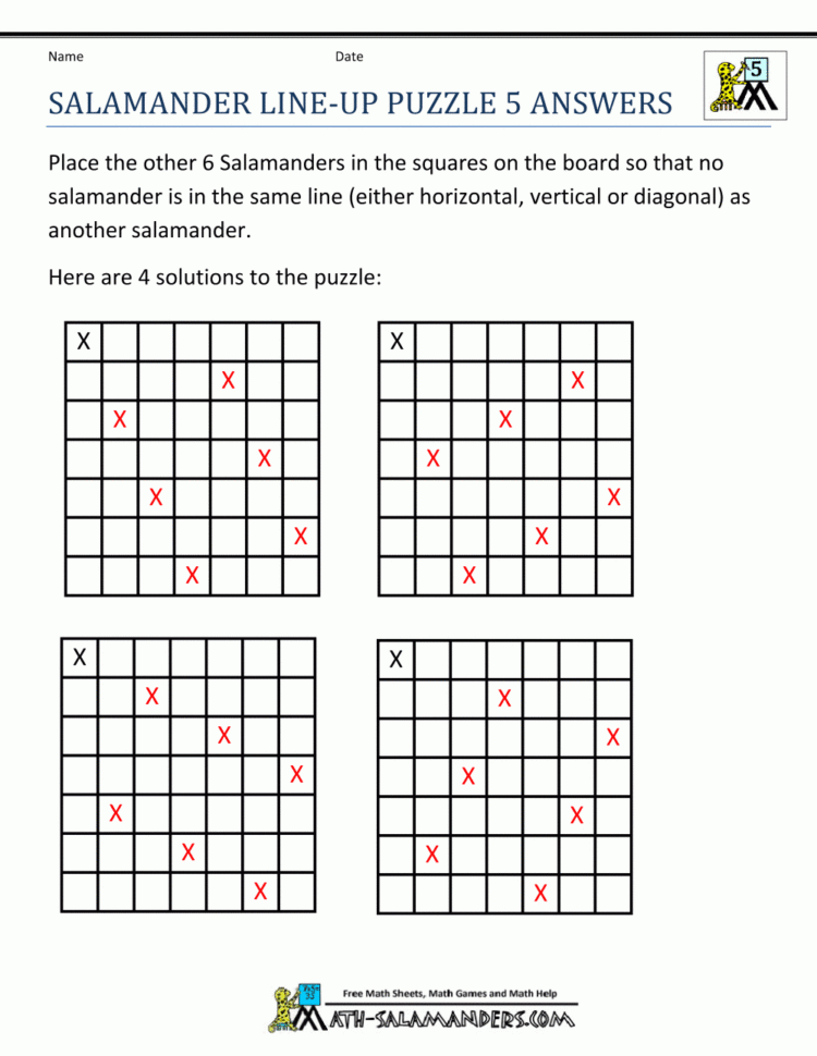 Printable Math Puzzles 5Th Grade