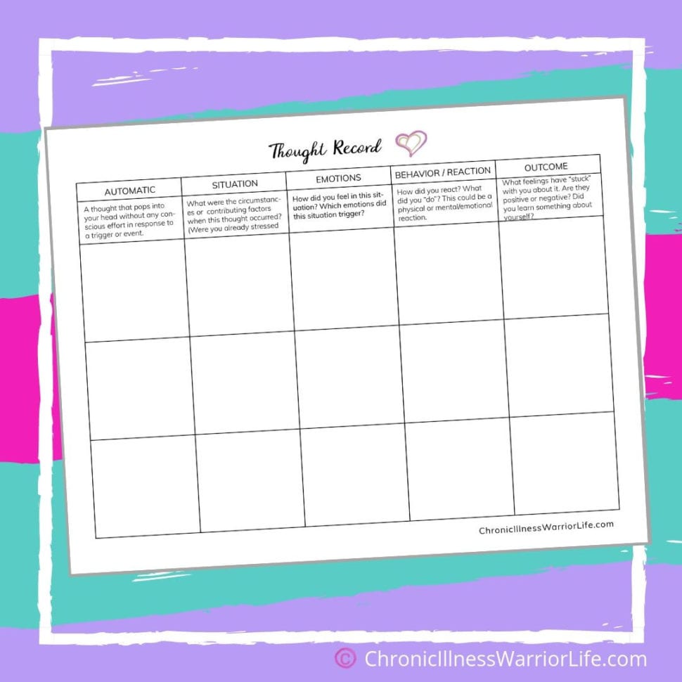 Printable Mental Health Worksheets  Ic Illness Rrior