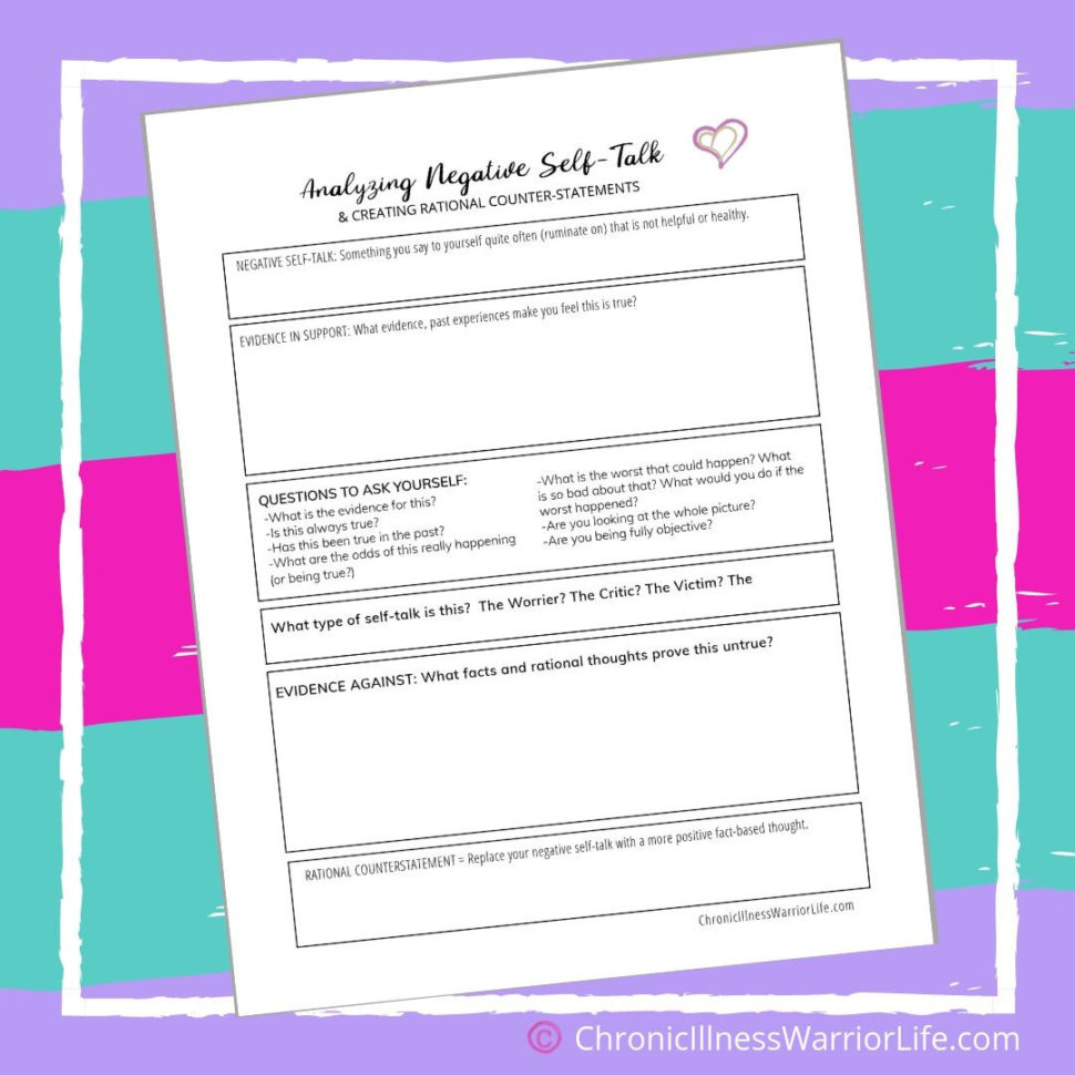 Printable Mental Health Worksheets  Ic Illness Rrior