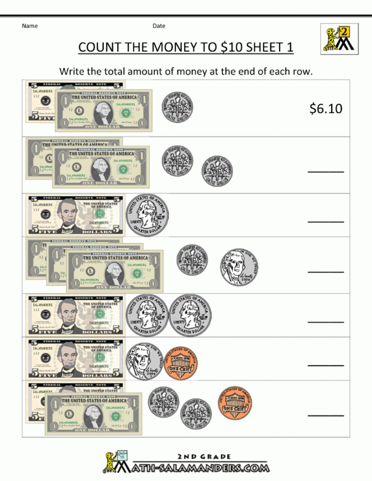 Free Printable Coin Worksheets