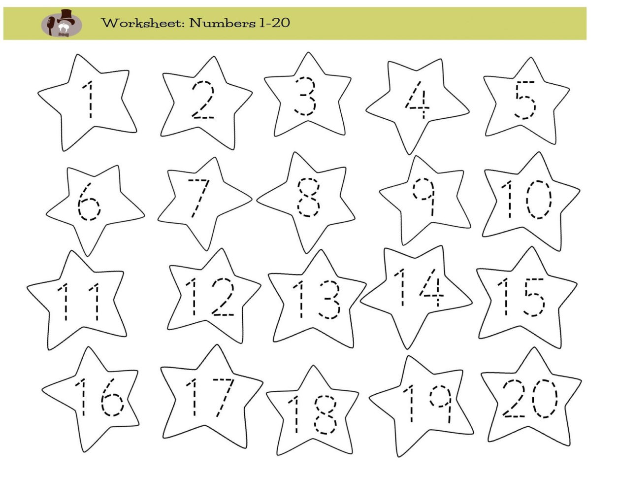 Printable Number Tracing Worksheets 1 20  Printable