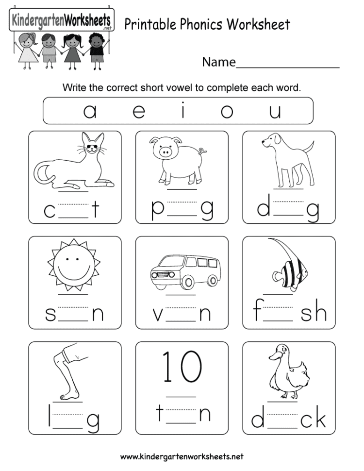 Printable Phonics Worksheet  Free Kindergarten English