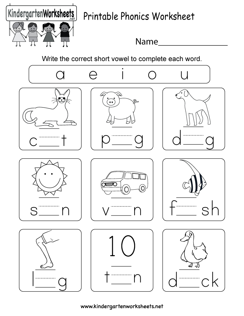 Printable Phonics Worksheet  Free Kindergarten English Worksheet