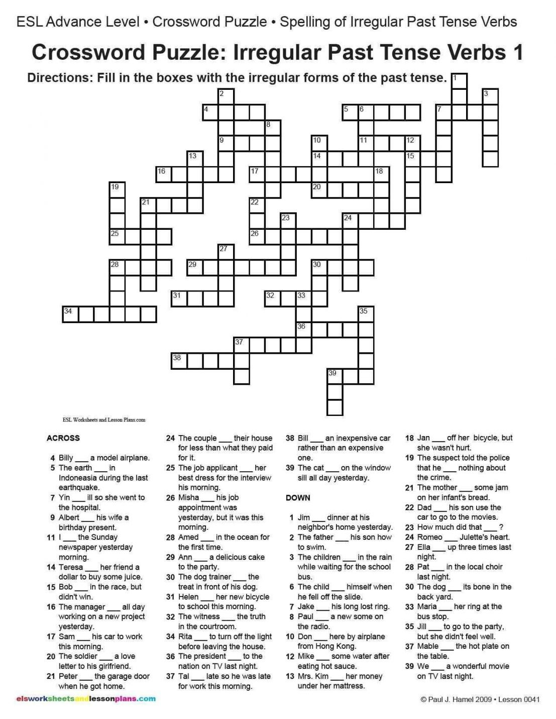 Printable Puzzles In Spanish  Printable Crossword Puzzles