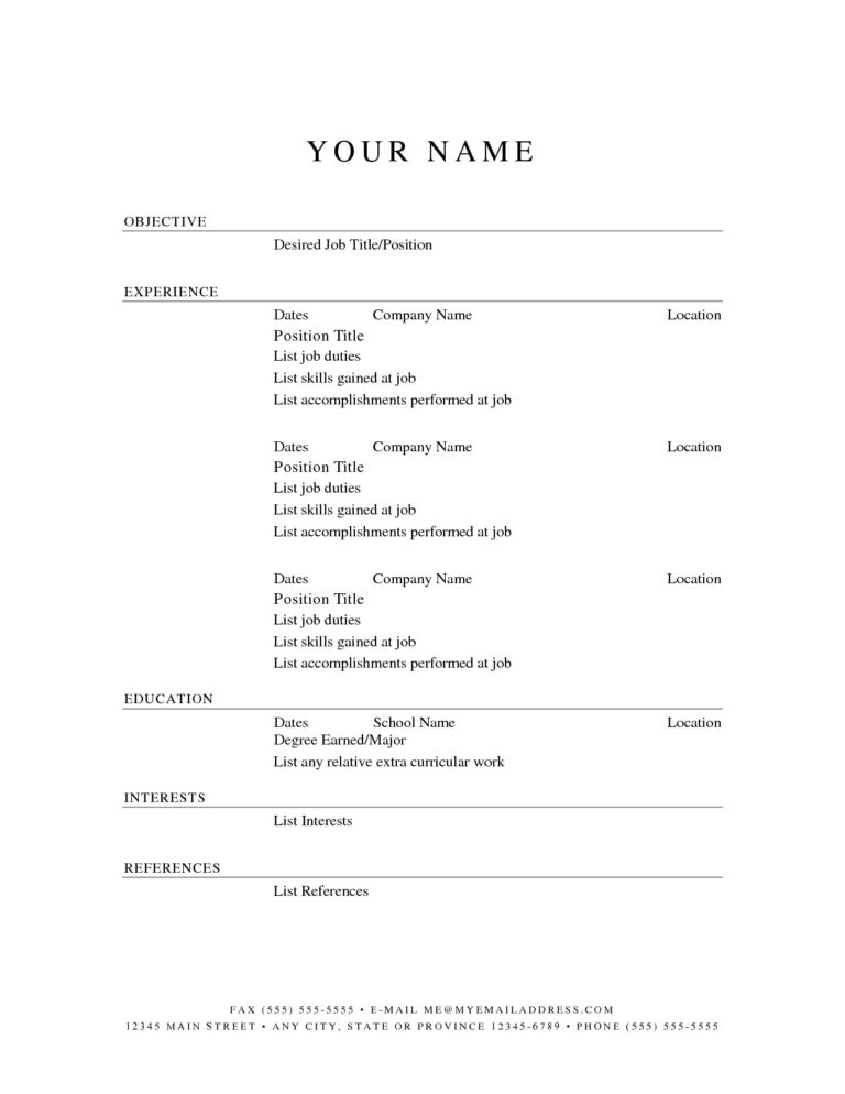 Printable Resume Room Surf db excel com Printable Resume Room Surf db excel com