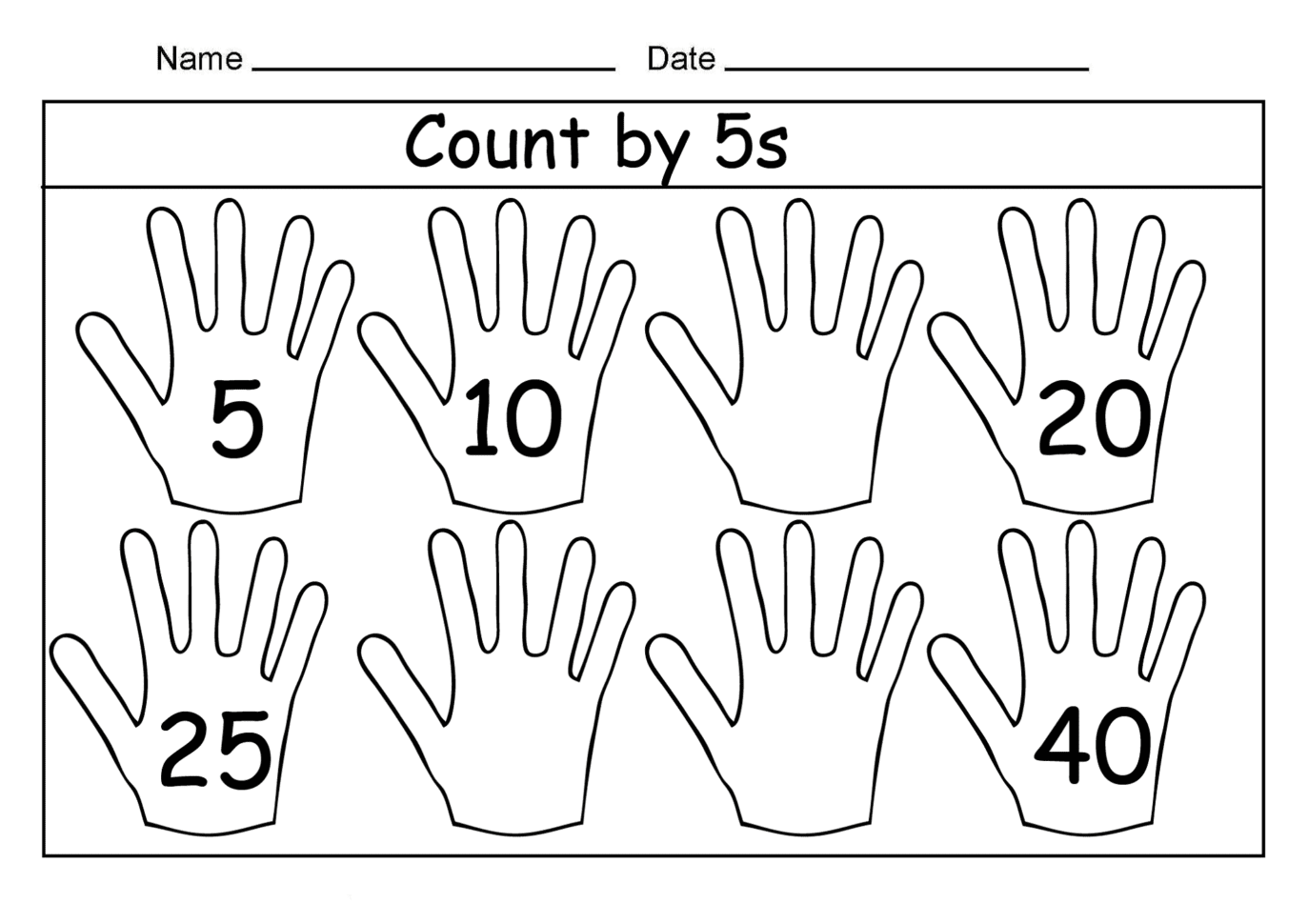 Printable Skip Count5 Worksheets  Activity Shelter