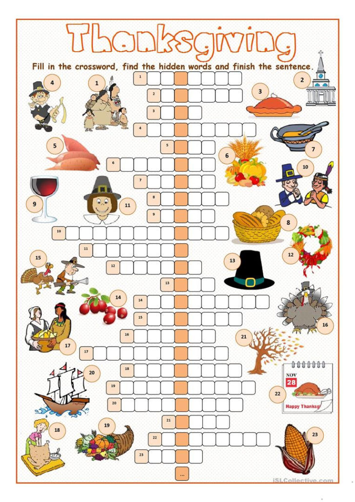 Printable Thanksgiving Puzzles For Adults Printable — Db