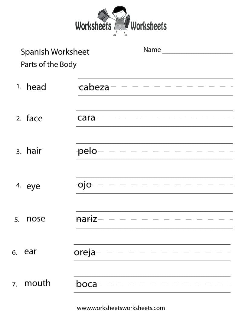Printables Beginning Spanish Worksheets Lemonlilyfestival