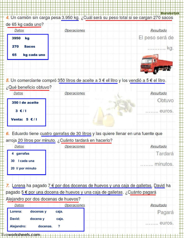 Problemas Operaciones Worksheet