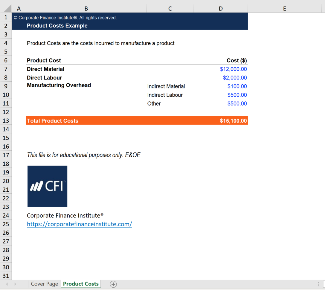 Product Costs Excel   Download S On Cfi