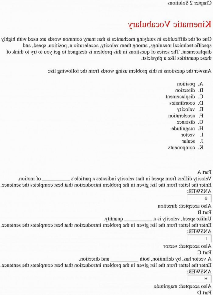 Projectile Motion Worksheet Answers The Physics Classroom