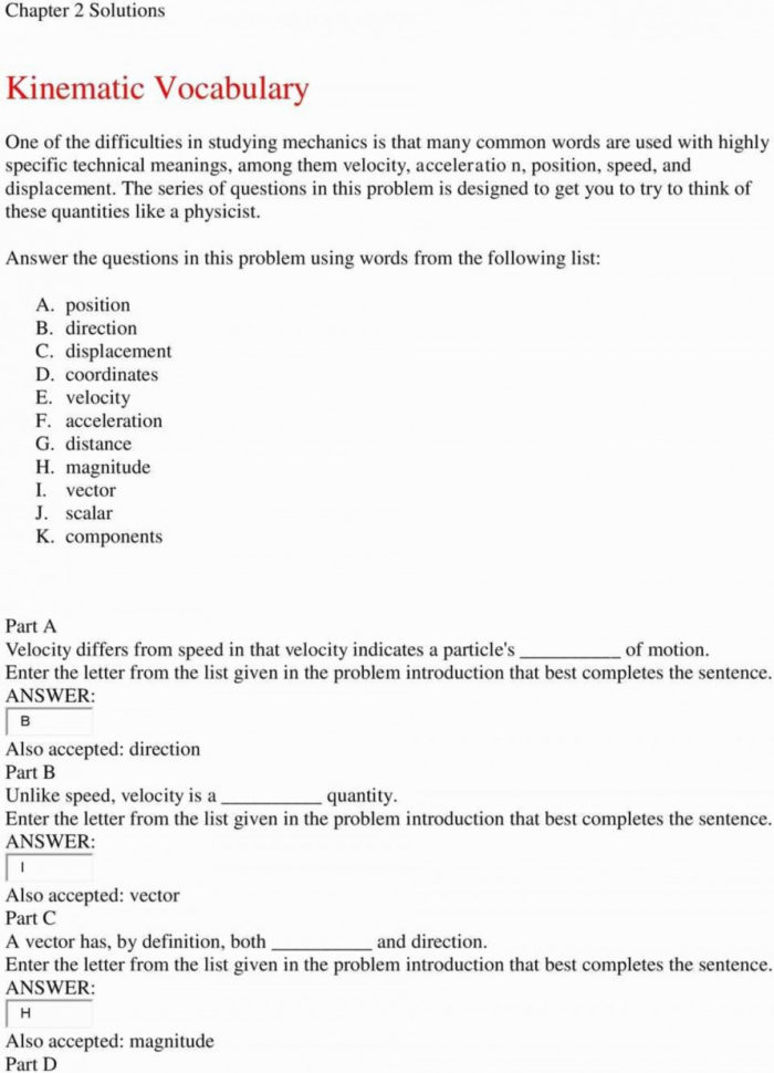 Projectile Motion Worksheet Answers The Physics Classroom
