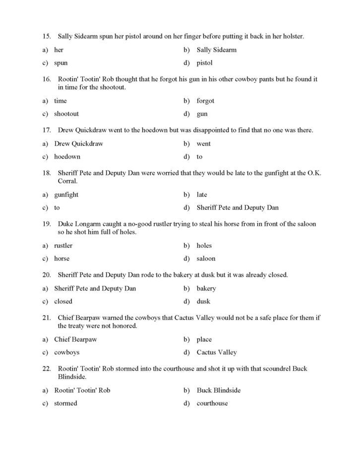 Pronouns And Antecedents Worksheets