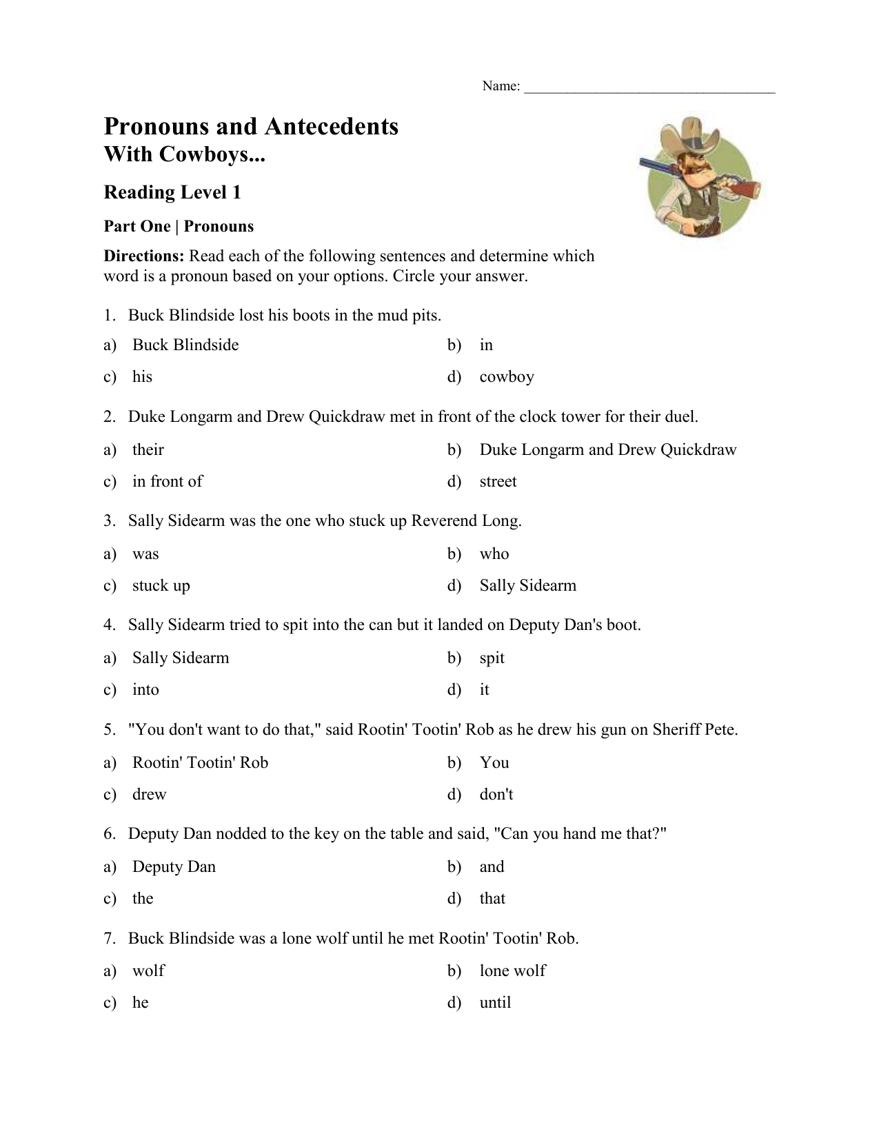 Pronouns And Antecedents Worksheets Db excel