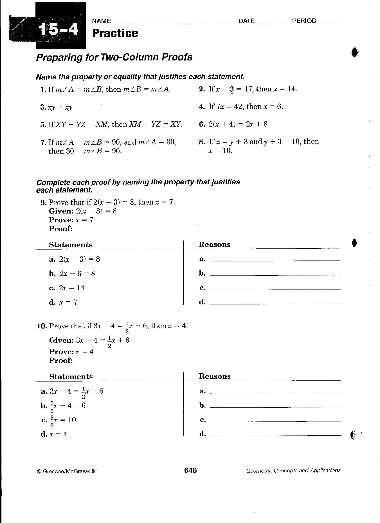 Proofs Practice Worksheet Answers | db-excel.com