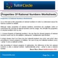 Properties Of Rational Numbers Worksheetstutorcircle