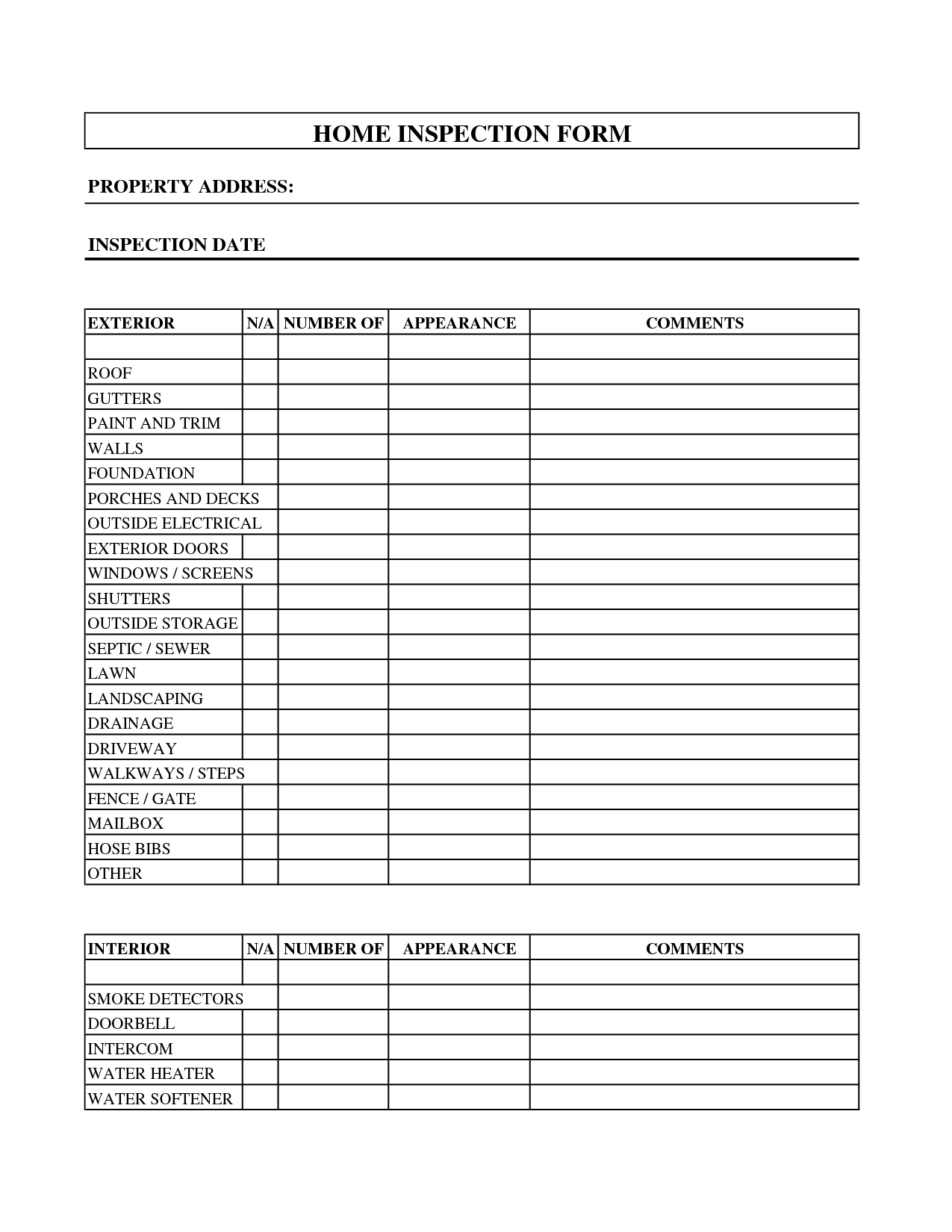 Home Inspection Worksheet Db Excel Hot Sex Picture