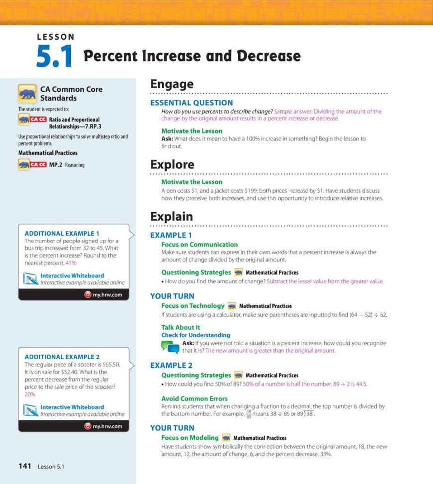 Proportions And Percent  Pdf