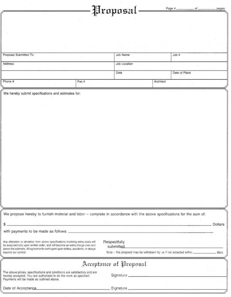 Proposal Worksheet