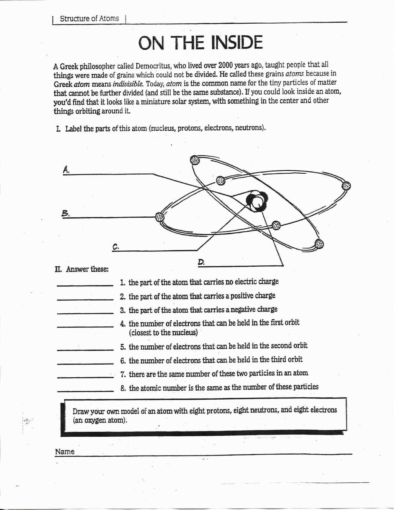 Protons Neutrons Electrons Atomic And Mass Worksheet Answers — db-excel.com