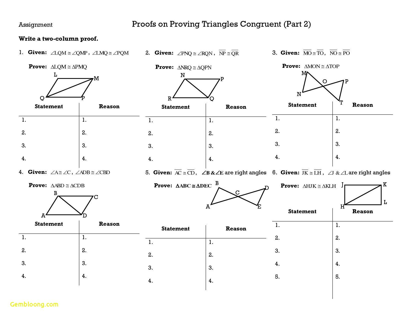 Proving Triangles Congruent Worksheet  Cramerforcongress