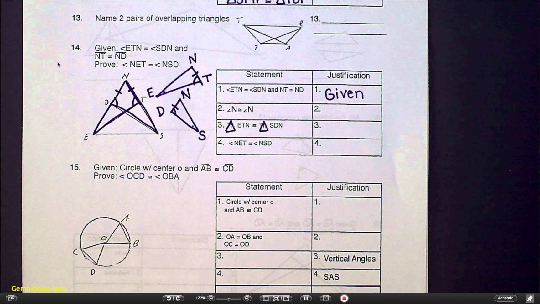 Proving Triangles Congruent Worksheet  Cramerforcongress