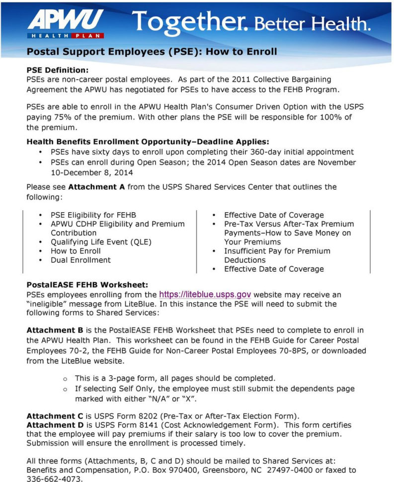 Pse Eligibility For Fehb Apwu Cdhp Eligibility And Premium